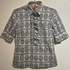 Tory Burch ruffle button up top
